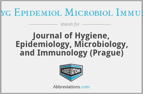 What does J HYG EPIDEMIOL MICROBIOL IMMUNOL stand for?